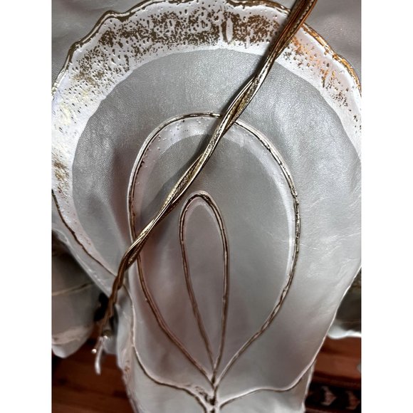 1980’s Med/Large Terry And Toni Designer Cream And Gold Leather Jacket Plus - Picture 8 of 11